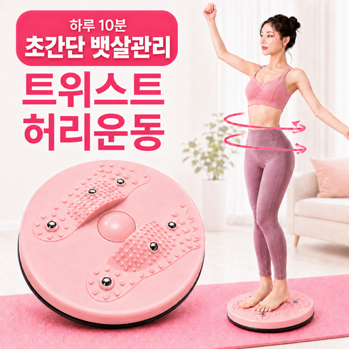 루미에 뱃살쏙 라인관리 트위스트 운동기구, 핑크, 1개