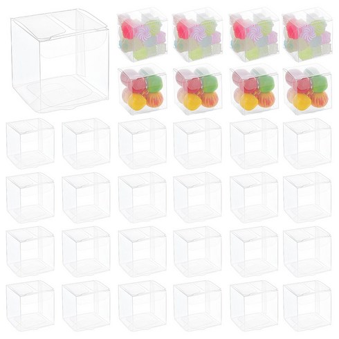 120개 투명 PVC 사탕 상자 선물 포장박스 4x4x4cm