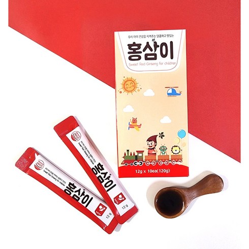 어린이 홍삼 스틱 키즈 홍삼 홍삼이튼튼 초등학생 청소년 유아 영양제 1bo, 12g, 10개