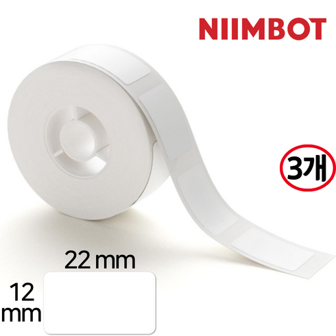 님봇 D11/D110 프린터 전용 라벨지 화이트 12 x 22 mm, 250칸, 3개