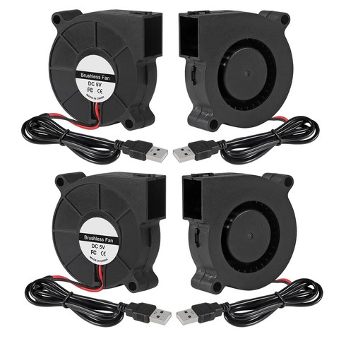 2개입 6015 USB 블로워팬 DC5V 브러시리스 원심냉각팬 60mm 컴퓨터 케이스 3D프린터 방열팬, 2개