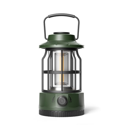 아름조이 초경량 레트로 LED 캠핑랜턴, 그린, 1개