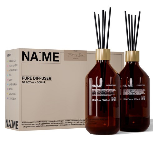 나메 대용량 프리미엄 디퓨저 스틱 세트, 2개, 500ml, 리틀 포레스트