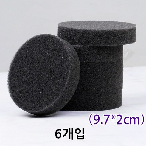 치프몰 고밀도 왁싱 자동차 세차 스펀지, 검정색, 6개