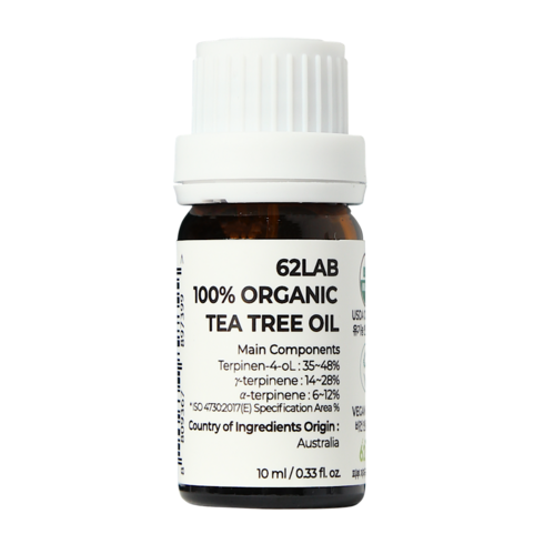 62랩 여드름 트러블 스팟 수딩 진정 케어 USDA 유기농 비건 티트리 오일, 10ml, 1개