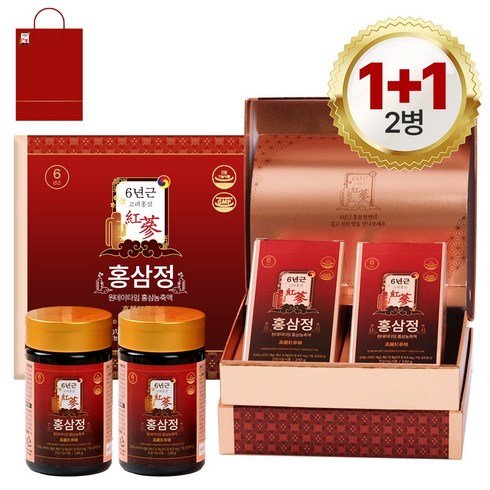 홍삼정 프리미엄 홍삼농축액 건강기능식품 5대 기능성 + 쇼핑백, 2개, 240g
