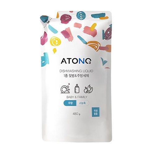 아토앤오투 1종 젖병 주방세제 리필 무향, 480g, 1개