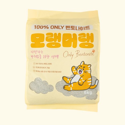 모랭머랭 ONLY 벤토나이트 고양이 모래 6kg 1개, 무향