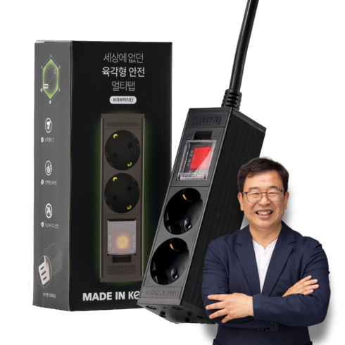 알루바프로 과부하차단 고용량멀티탭 알루미늄 서버탭 2구 디에스이 휴먼스토리, 1개, 블랙, 3m