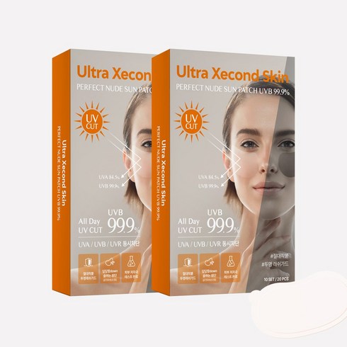 울트라세컨스킨 퍼펙트 누드 선패치 20p UPF 50+, 2개
