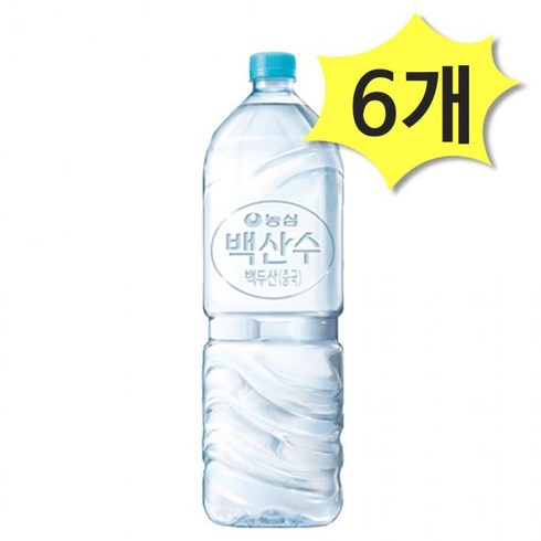 백산수 무라벨 생수, 2L, 6개