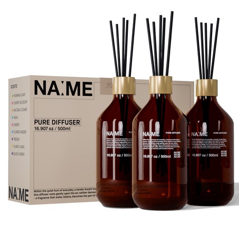 나메 대용량 프리미엄 디퓨저 스틱 세트, 3개, 500ml, 올레길