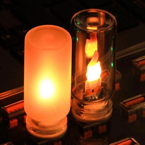 살랑살랑 LED 촛불 진짜 처럼 흔들리는 촛불등 USB 조명 캠핑 수면등 독서등 수유등 인테리어 감성 양초, 촛불 무드등_불투명