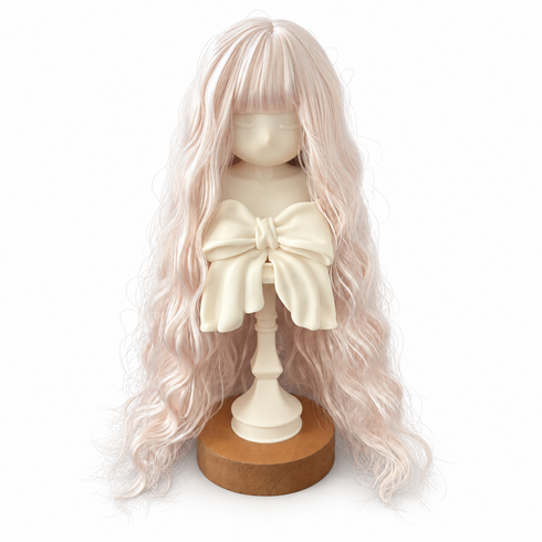1/6 BJD 인형 가발 롱헤어 스타일, 1개, 그레이핑크