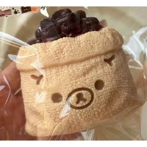 덕꾸 커피 원두 곰 말랑이 수제 곰돌이 스퀴시, 1개, 커피원두 곰