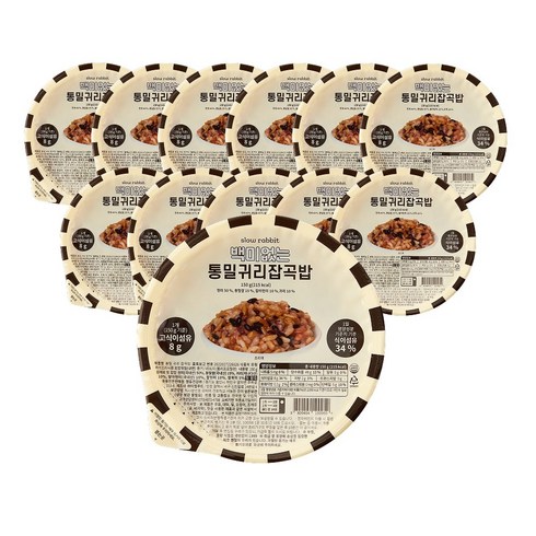 슬로우래빗 백미없는 통밀귀리잡곡밥, 12개, 150g