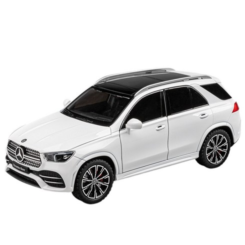 다이캐스트 금속 1:24 벤츠 GLE 350 모델 SUV 자동차 모형 장난감 피규어 전시 인테리어, 1개, 색상_화이트