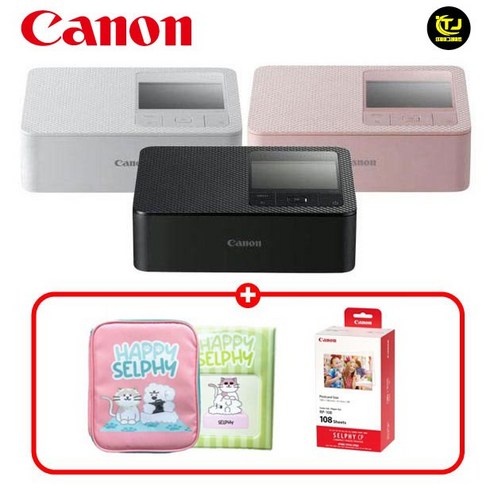 캐논 셀피 포토프린터 SELPHY CP1500 컴팩트 사진 인화기+RP-108 포토페이퍼+셀피 파우치, 색상, 블랙