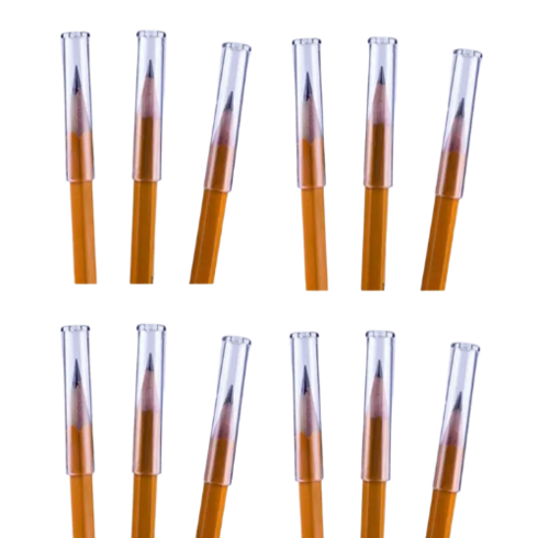 연필캡 고급 색 연필 투명 캡, 12개, [연필캡] 투명
