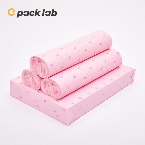 epacklab 리본 패턴 택배봉투 인스타 감성 디자인 신재 LDPE 두꺼운 0.07mm 접착식 의류 포장봉투, 100개