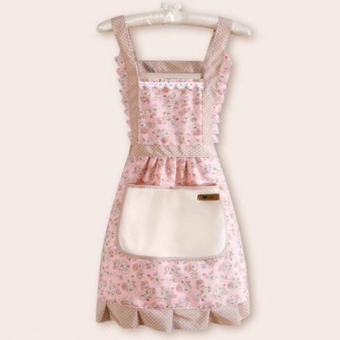 RADY 프린세스 앞치마 에이프런 APRON 허리 주방 어린이집 바리스타 카페, 1개, 플라리 레드