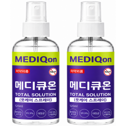 메디큐온 의약외품 살균소독 풋케어 스프레이, 1개입, 2개, 120ml