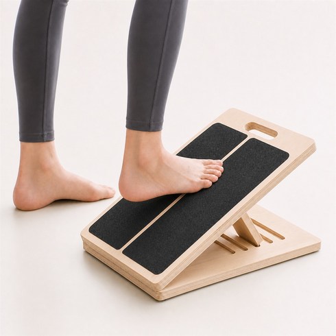 온뉴 접이식 스트레칭 보드 종아리 발목 아킬레스 경사 발판, 블랙
