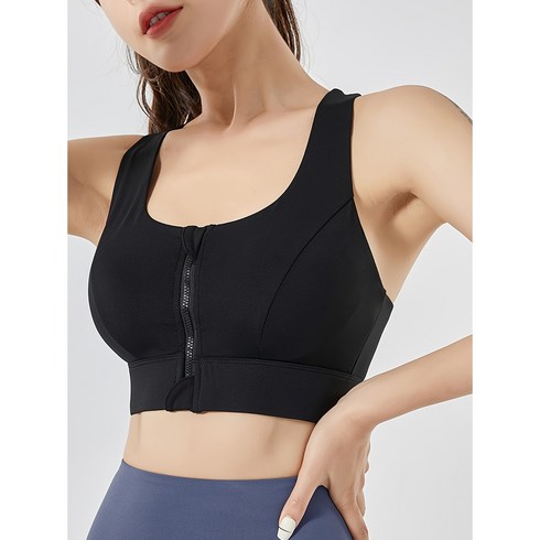 지퍼 앞클로징 하이서포트 스포츠 브라
