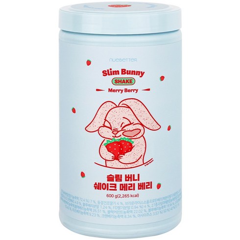 [쯔양 PICK!] 뉴베러 슬림 베어 단백질 쉐이크 대용량 메리베리맛, 600g, 1개