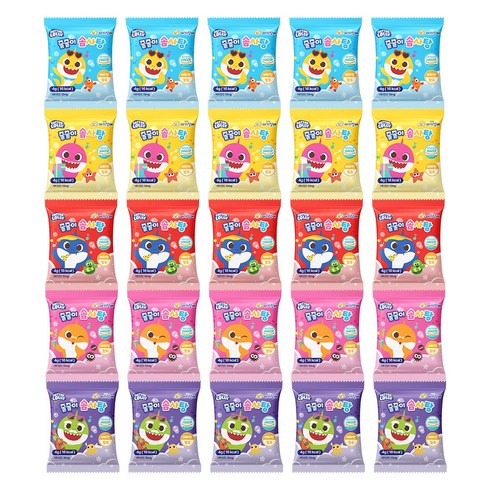 앙팡드봉봉 스낵스 핑크퐁 아기상어 줄줄이 솜사탕 15p, 60g, 1개