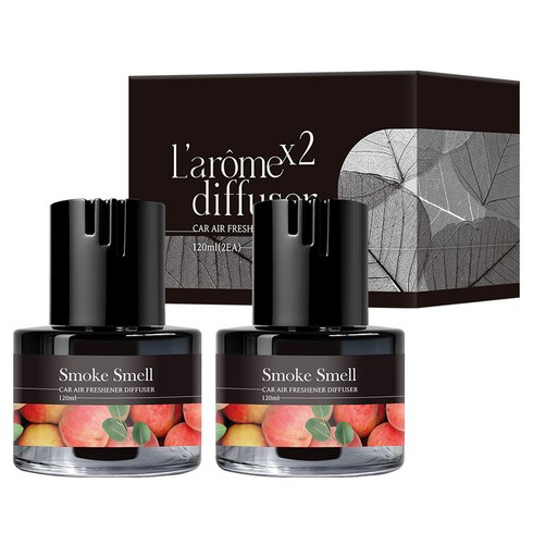 Larome 심지타입 차량용 디퓨저 120ml 2개입, 담배냄새제거, 1세트