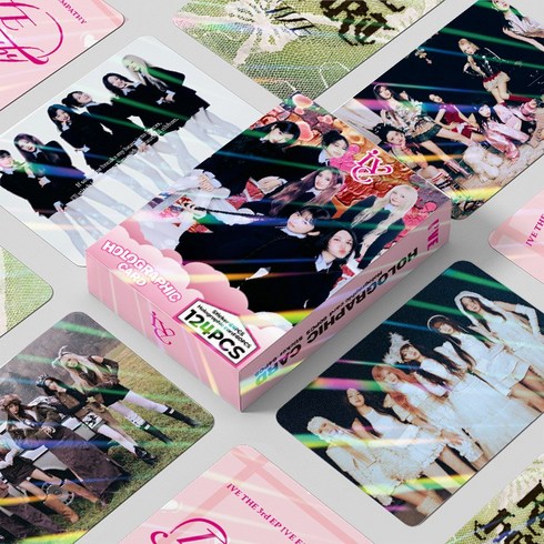 아이브 홀로그래픽 포토카드 스티커 124장 / 포카 60장+스티커 64장, 홀로그램 포카+스티커