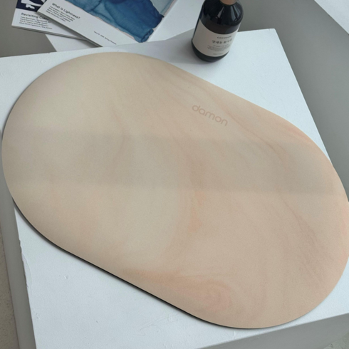 다몬 프리미엄 마블 빨아쓰는 규조토 발매트 두꺼운 고급 욕실 발매트, 샌디베이지