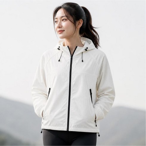 써니머스 남녀공용 초경량 후드 바람막이 자외선차단 아웃도어 집업 점퍼