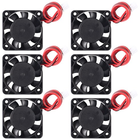 Dorhea 6개입 4010 DC12V/24V 미니 브러시리스 냉각팬 40x40x10mm 2핀 단자 3D프린터 DVR 소형가전 쿨링팬, 6개, black, 4010 24V