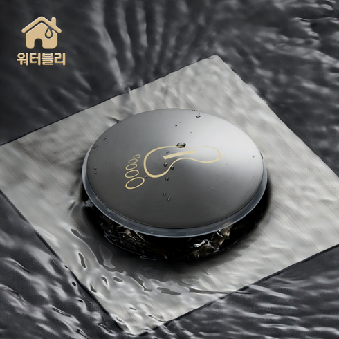 워터블리 풋터치 팝업 악취차단 하수구덮개 304 스테인리스, 그레이 10x10