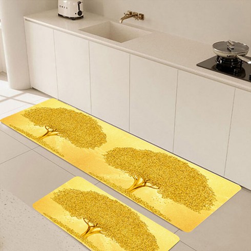 숲과사람들 1+1 빨아쓰는 깨지지 않는 금전수 황금 돈나무 발매트 60*40cm 80*50cm 120*40cm, 물결 금전수