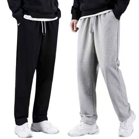 2장세트 남녀공용 고급 컴포트 면 춘추 츄리닝바지 트레이닝 스트레이트 일자 팬츠