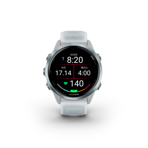 가민 포러너 570 러닝 GPS 스마트워치 42mm, 화이트스톤 + 클라우드 블루, 3.04cm, GPS + 블루투스