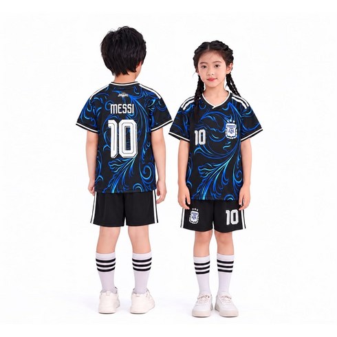 아동 축구유니폼 메시 10번 아르헨티나 반팔 상하세트
