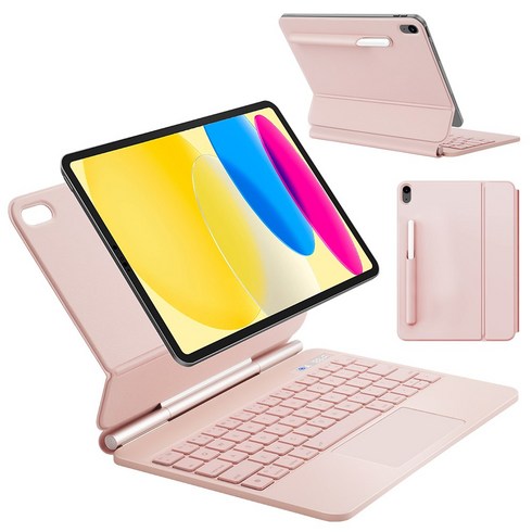 DANYCASE 아이패드 자력 흡착 디지털 전력 마법 키보드 케이스, 핑크, 1개