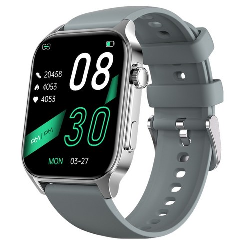와피크 웨어러블 통화 수신 알림 GPS 운동 블루투스 스마트워치 X5S, 실버, 4.8cm, GPS + 블루투스
