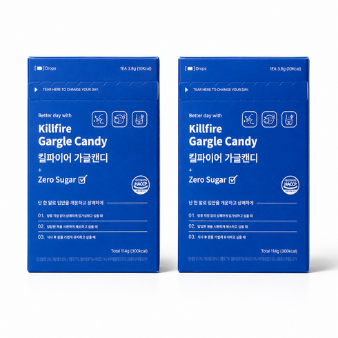 빠이러스 킬파이어 가글 캔디 구강케어 입냄새 제거 캔디, 114g, 2개