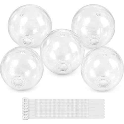 팍클리 왁뿌볼 DIY 고무공 만들기 케이블타이 세트, 투명 9cm, 5개