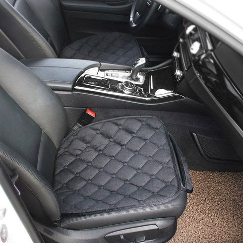 지엠지모터스 자동차 시트커버 극세사 차량용 방석 핫킵 2p, 블랙큐브, 1세트
