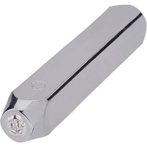 1개 DIY 가죽공예 각인 이니셜 펀치스탬프 철제 스탬프-버디 패턴 65.5x10mm, 은색