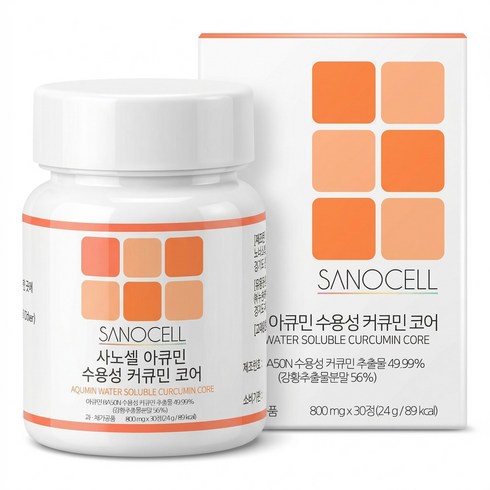 사노셀 아큐민 수용성 커큐민 코어 커큐민 함량 210mg, 1개, 30정