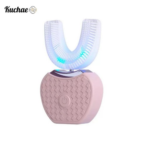 Kuchae 휴대용 실리콘 전동칫솔 치아미백기, 핑크, 1개, AY-681
