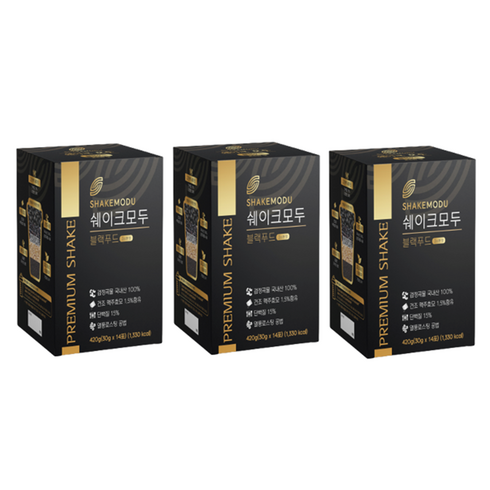 쉐이크모두 국산 블랙푸드 420g(30g x 14포) 서리태 맥주효모 선식 단백질쉐이크 420g 3개, 420g