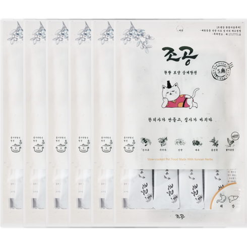 조공 고양이 한방 보양 간식 4p, 삼계탕전, 60g, 6개